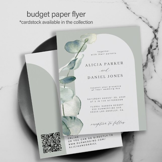 FLYER INVITACIÓN DE BODAS CON CÓDIGO QR PARA PRESUPUESTO (Subido por el creador)
