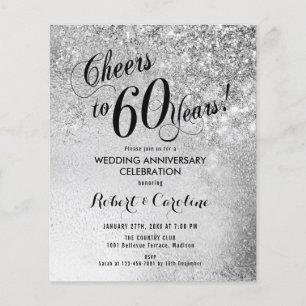 Flyer Invitación de bodas de plata para el 60 aniversari