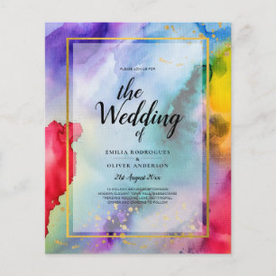 Flyer INVITACIÓN DE BODAS ORGULLO ARCOÍRIS Tinta LeahG