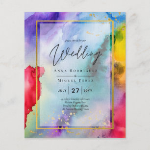 Flyer INVITACIÓN DE BODAS ORGULLO ARCOÍRIS Tinta LeahG