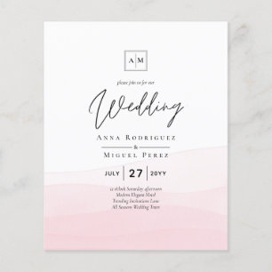 Flyer Invitación de casamiento rosa con hielo