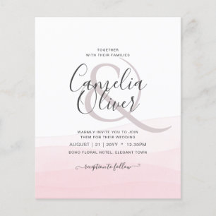 Flyer Invitación de casamiento rosa con hielo