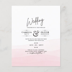 Flyer Invitación de casamiento rosa con hielo