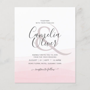 Flyer Invitación de casamiento rosa con hielo
