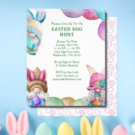 Flyer Invitación de Caza de Huevos de Pascua de Gnomos d