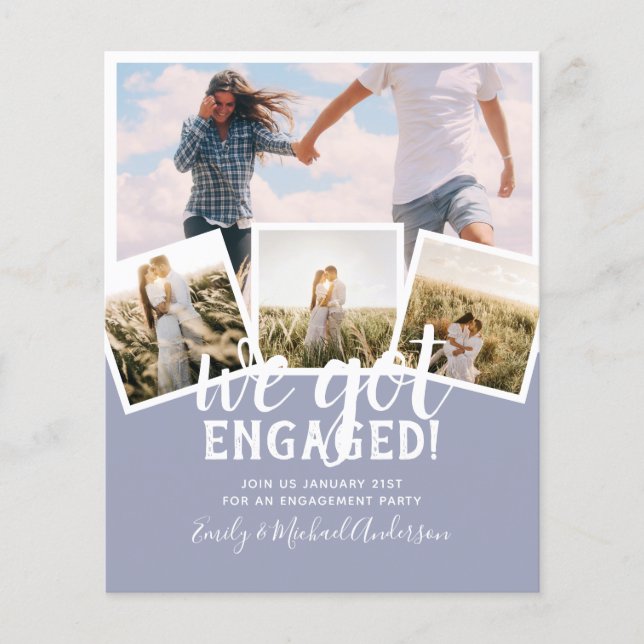 Flyer INVITACIÓN DE COMPROMISO DE FOTOS Modernas DE PRES (Frente)