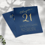 Flyer Invitación de cumpleaños 21 a Blue Gold Budget<br><div class="desc">Haga una declaración para su Bash de cumpleaños número 21 - ¡Reciba invitaciones personalizadas! Celebra tu cumpleaños 21 con estilo con estas hermosas invitaciones personalizadas de cumpleaños 21. Muestra tu estilo y personalidad con las invitaciones de nuestro personalizado, con un impresionante fondo azul con escritura dorada. Ya sea que estés...</div>