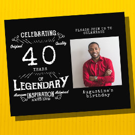 Flyer Invitación de cumpleaños 40 a Black Budget