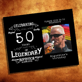 Flyer Invitación de cumpleaños 50 a Black Budget