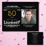 Flyer Invitación de cumpleaños 50 a Black Gold Budget<br><div class="desc">¡Celebra la edad dorada de la vida de tu ser querido con este folleto de 50 años de presupuesto fácil! Con un diseño de estilo vintage, esta invitación será la manera perfecta de conmemorar el 50 aniversario. Personalizar con una foto especial de tu ser querido y tu propio mensaje especial,...</div>
