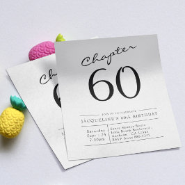 Flyer Invitación de cumpleaños 60 a Black White Budget