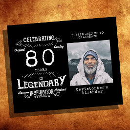 Flyer Invitación de cumpleaños 80 a Black Budget