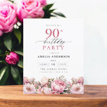 Flyer Invitación de cumpleaños 90 a Budget Pink Garden F<br><div class="desc">Celebre con estilo con una invitación al 90 cumpleaños de un jardín floral, perfecta para un evento de hitos. Con vibrantes diseños florales y elegantes caligrafías, esta invitación le da un toque original y sofisticado a su celebración. El exuberante tema del jardín combina la belleza natural con la elegante tipografía,...</div>