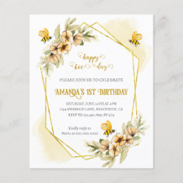 Flyer Invitación de cumpleaños a acuarela feliz día de a