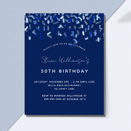 Flyer Invitación de cumpleaños azul marino para hombre p