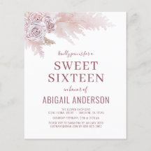 Invitación de cumpleaños boho chic para Sweet Sixt