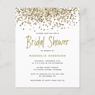 Flyer Invitación de Cumpleaños de Boda con Brillo Dorado