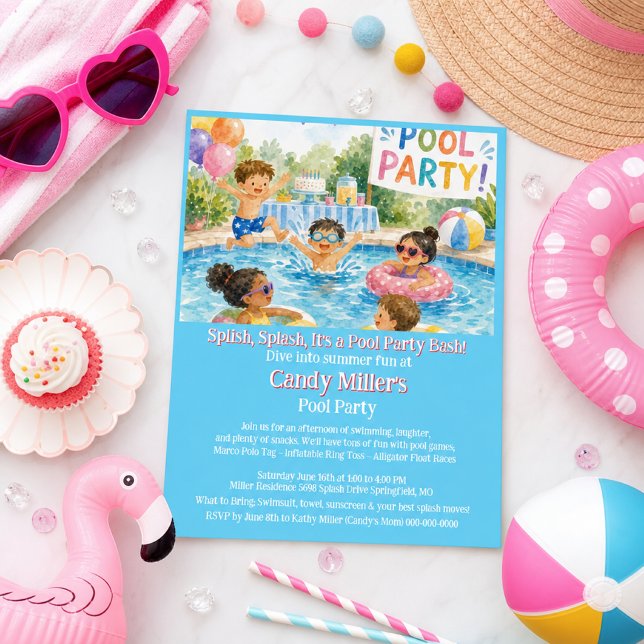 Flyer Invitación de cumpleaños de niña para fiesta en la (Subido por el creador)