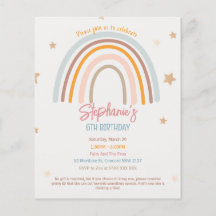 Invitación de cumpleaños del Fiesta Buget Rainbow 
