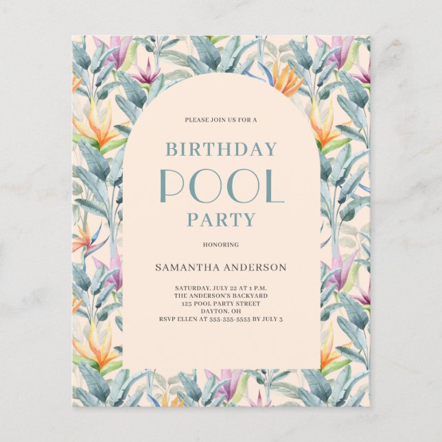 Flyer Invitación de cumpleaños del Fiesta de grupo tropi (Frente)