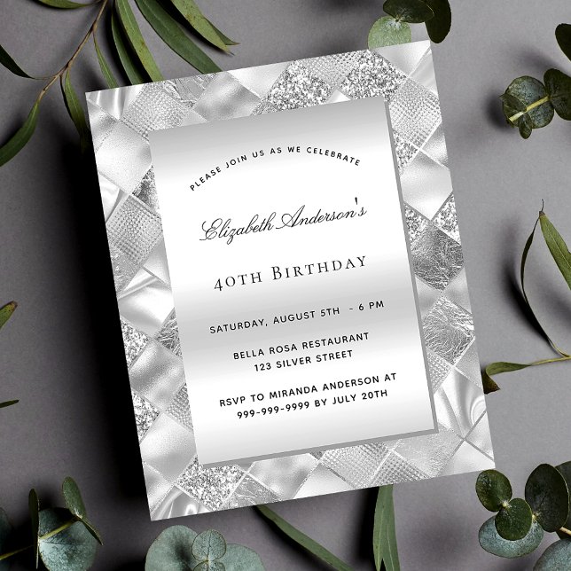 Flyer Invitación de cumpleaños elegante moderna y económ (Subido por el creador)
