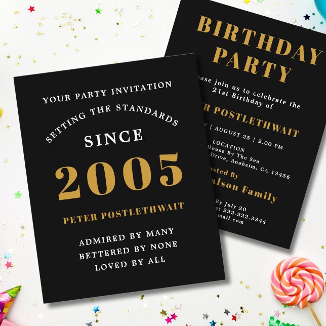 Flyer Invitación de cumpleaños número 21 del presupuesto (2005 birthday invitation budget flyer.)