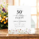 Flyer Invitación de cumpleaños número 30 de Budget Garde<br><div class="desc">Celebre con estilo con una caligrafía floral de jardín invitación a los 30 años, perfecta para un evento de hitos. Con vibrantes diseños florales y elegantes caligrafías, esta invitación le da un toque original y sofisticado a su celebración. El exuberante tema del jardín combina la belleza natural con la elegante...</div>