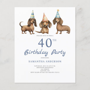 Flyer Invitación de cumpleaños número 40 del perro Dachs