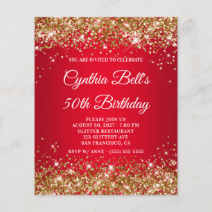 Flyer Invitación de cumpleaños número 50 con gradiente r