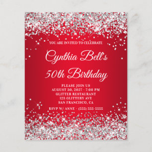 Flyer Invitación de cumpleaños número 50 con gradiente r