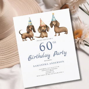 Flyer Invitación de cumpleaños número 60 del perro Dachs