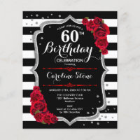 Invitación de cumpleaños número 60 Presupuesto Neg