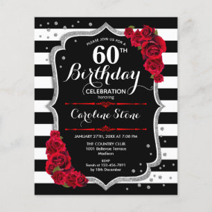 Flyer Invitación de cumpleaños número 60 Presupuesto Neg