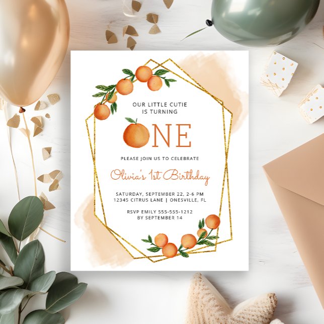 Flyer Invitación de cumpleaños número uno de Little Cuti (Subido por el creador)