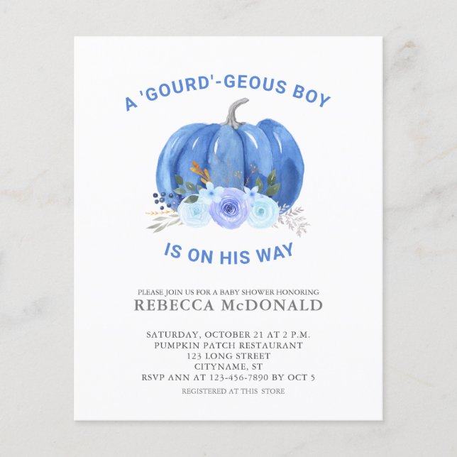 Flyer Invitación de Cumpleaños para Baby Shower de Niño  (Frente)