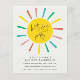 Flyer Invitación de Cumpleaños para Niños con Guión de S
