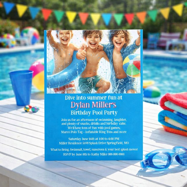 Flyer Invitación de cumpleaños para niños para fiesta en (Subido por el creador)