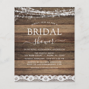 Flyer Invitación de Despedida de Soltera Rústica y Econó