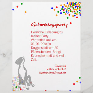 Flyer Invitación de Dogo cumpleaños infantiles