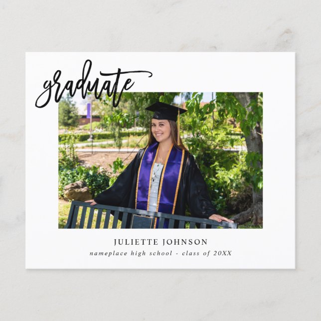 Flyer Invitación de dos fotografías de graduados de pres (Frente)