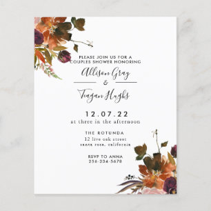 Flyer Invitación de ducha de matrimonio para parejas de