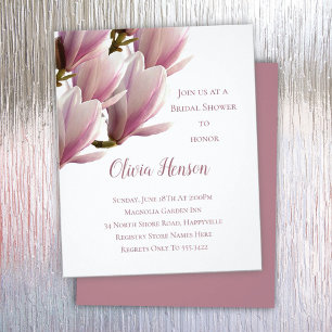 Flyer Invitación de Ducha Nupcial Económica de Magnolia 