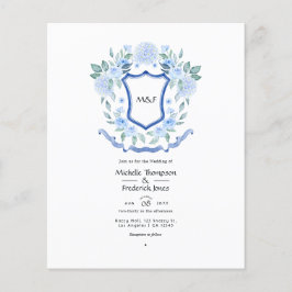 Flyer Invitación de ducha para parejas con cresta de mon