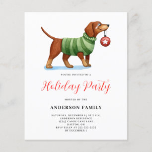 Flyer Invitación de feriado a Navidades de suéter de per