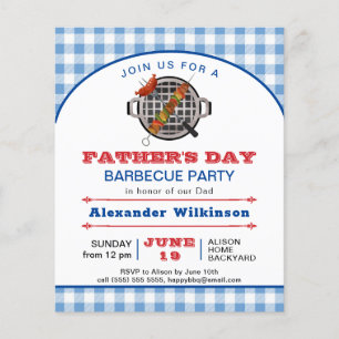 Flyer Invitación de Fiesta de barbacoa del Día del Padre