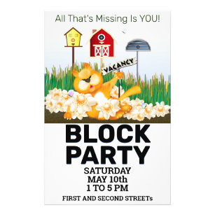 Flyer Invitación de Fiesta de bloque de comunidad