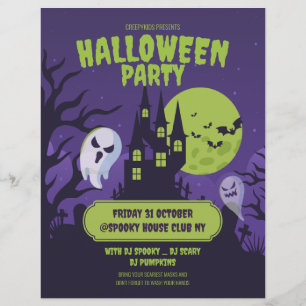Flyer Invitación de fiesta de disfraces de Halloween Fie