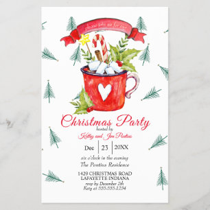 Flyer Invitación de fiesta de Navidades de acuarela