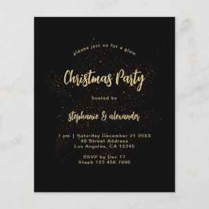 Flyer Invitación de Fiesta de Navidades negros con clase