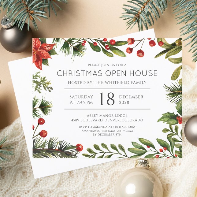 Flyer Invitación de fiesta de vacaciones para Navidades  (Modern Christmas Holiday Party Invitation Flyer)